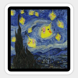 cockatiel starry night Sticker